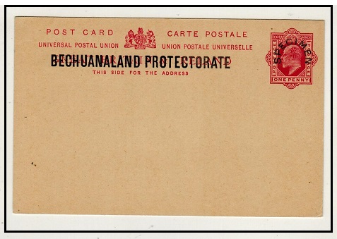 BECHUANALAND - 1907 1d carmine PSC unused hand stamped SPECIMEN.  H&G 4.