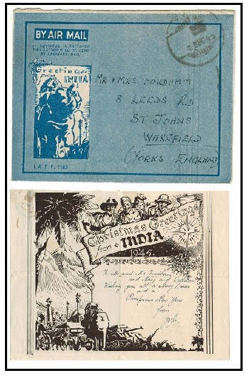 INDIA - 1945 use of illustrated 