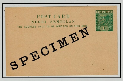 MALAYA - 1897 1c+1c green PSRC unused SPECIMEN.  H&G 1.