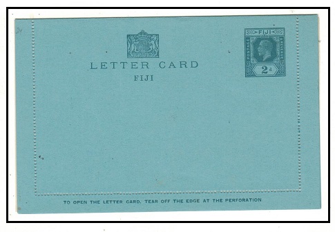 FIJI - 1927 2d grey on blue postal stationery letter card unused.  H&G 2.