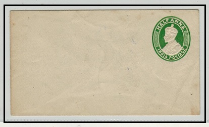 INDIA - 1913 1/2a yellow green PSE (size c) unused. H&G 9.
