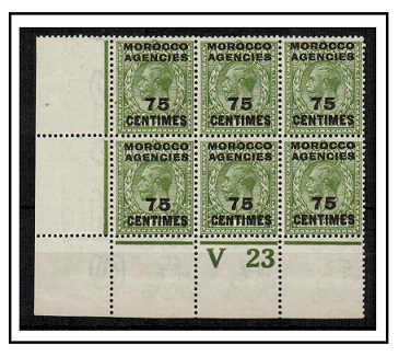 MOROCCO AGENCIES - 1917 75c on 9d olive green U/M 