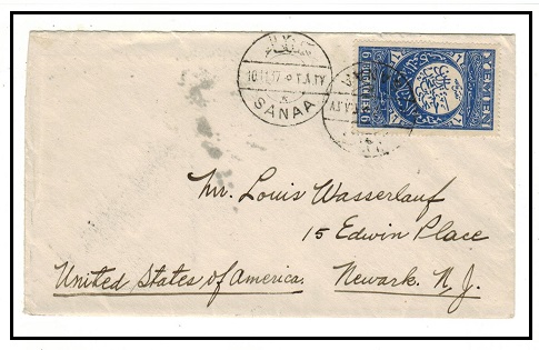ADEN - 1937 6 b rate cover to USA used at SANAA.