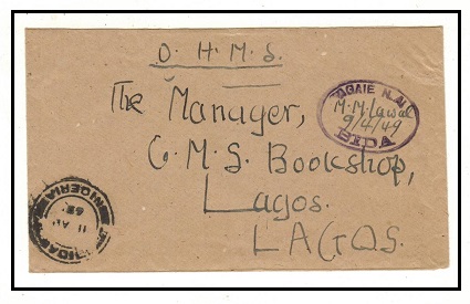 NIGERIA - 1949 use of OHMS cover at IBIDAN.