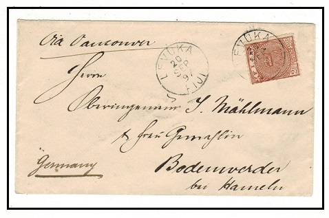FIJI - 1897 2 1/2d rate cover to Germany used at LEVUKA.