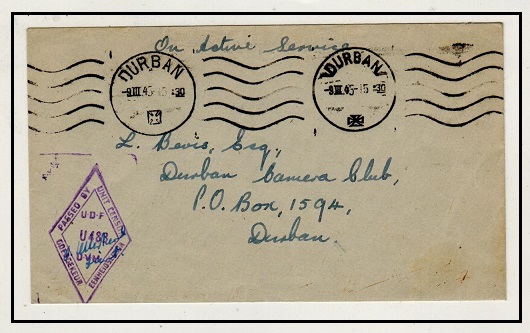 SOUTH AFRICA - 1943 stampless on service 