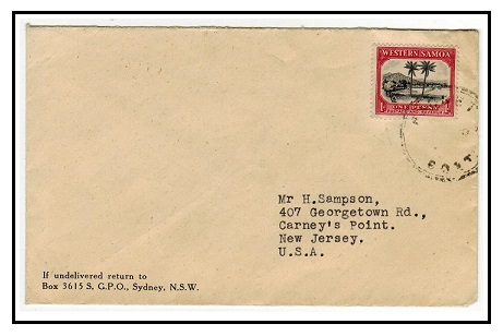 SAMOA - 1935 1d rate PACKET BOAT cover to USA.