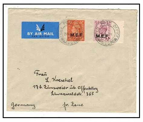 B.O.F.I.C. (Eritrea) - 1949 8d rate cover to Germany used at FIELD POST OFFICE/28.