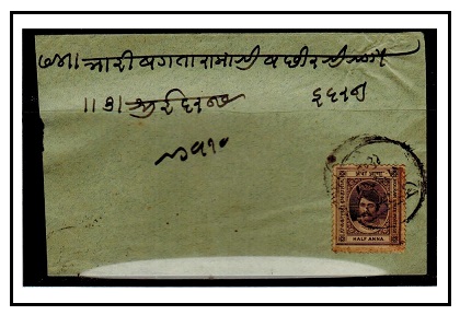 INDIA - 1900 (circa) 1/2a rate local cover.