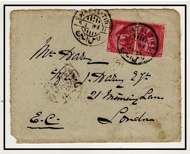 EGYPT - 1898 10m rate cover to UK used at RAS EL TIN.