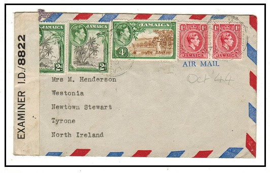 JAMAICA - 1944 10d rate censored cover to Ireland used at LABYRINTH.