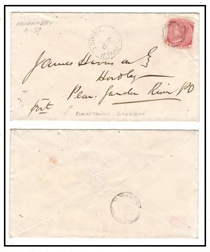 JAMAICA - 1877 2d rate local cover used at 