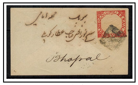 INDIA - 1900 (circa) 1/2a red (imperforate) use on local cover.