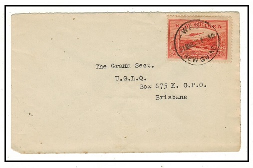 NEW GUINEA - 1939 2d rate cover to Australia used at WAU.