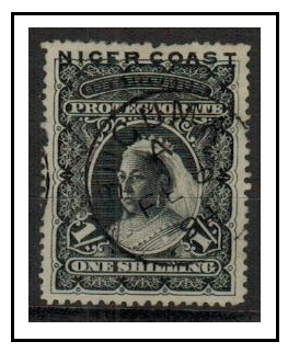 NIGER COAST - 1894 1/- black cancelled BUGUMA.  SG 50.