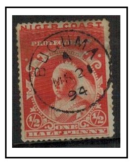 NIGER COAST - 1894 1/2d vermilion cancelled BUGUMA.  SG 45.
