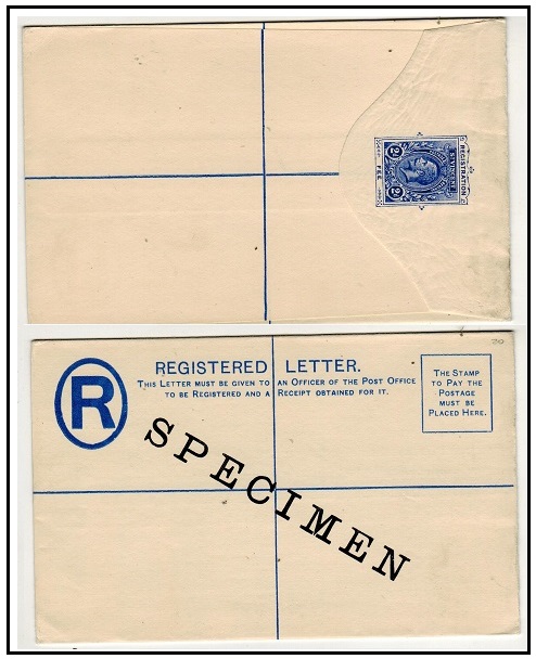 ST.VINCENT - 1913 2d dark blue RPSE (size G) unused SPECIMEN.  H&G 3.