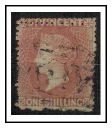 ST.VINCENT - 1873 1/- lilac rose cancelled by 