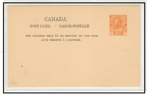 CANADA - 1921 1c orange PSC unused.  H&G 52.