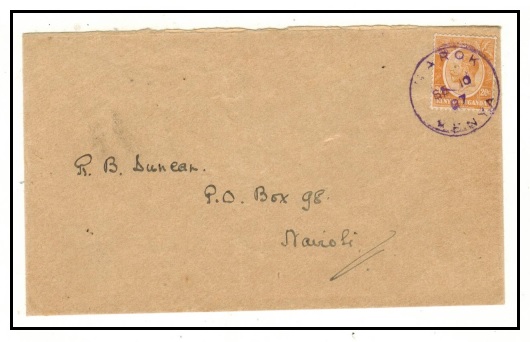 K.U.T. - 1927 10c rate local cover used at NAROK and struck in 