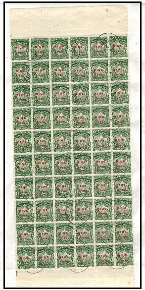 NIUE - 1902 1/2d green block of 60 cto