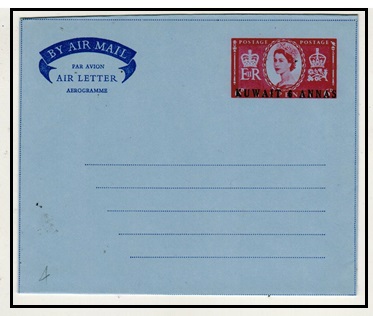 KUWAIT - 1954 6a on 6d red postal stationery air letter unused.  H&G 4.