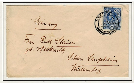SWAZILAND - 1936 3d rate cover to Germany used at MBABANE.