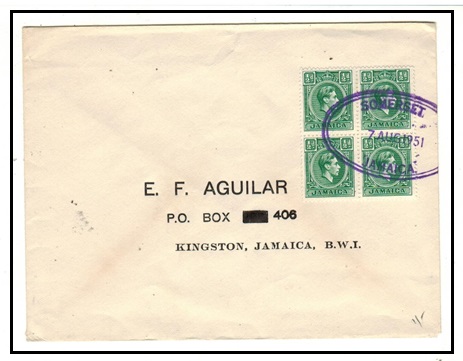 JAMAICA - 1951 2d rate local cover used at SOMERSET.