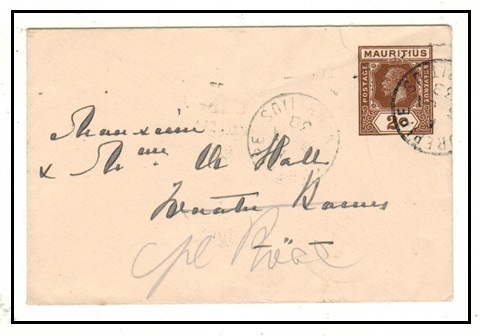 MAURITIUS - 1925 2c brown PSE used locally at CUREPIPE.  H&G 40.