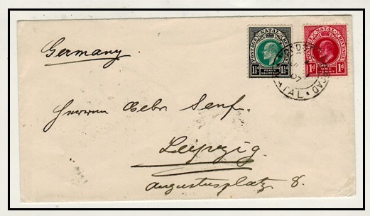 NATAL - 1907 2 1/2d rate cover to Germany used at NOODSBERG ROAD.