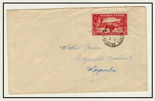 SIERRA LEONE - 1955 2d rate local cover to Moyamba struck PATROL POST 2.