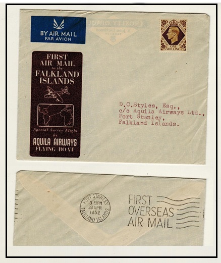 FALKLAND ISLANDS - 1952 inward 