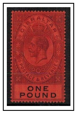 GIBRALTAR - 1912 1 dull purple ands black on red in very fine mint condition.  SG 85.