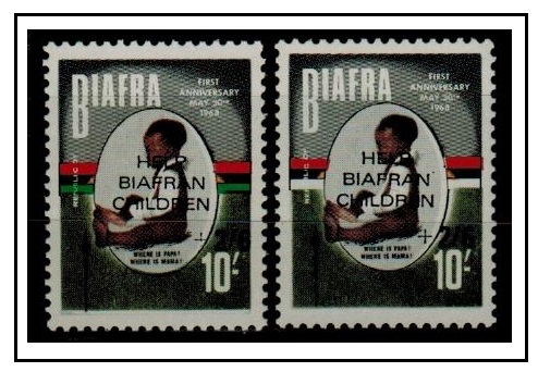 BIAFRA - 1968 2/6d on 10/- 