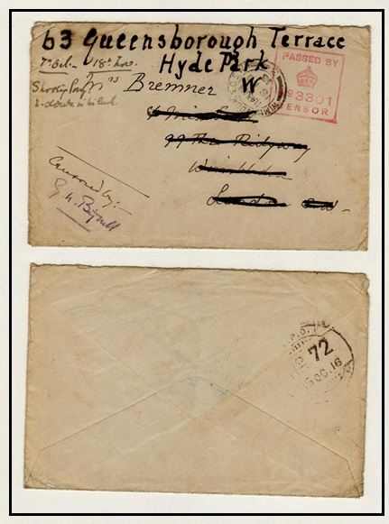 TANGANYIKA - 1916 stampless 
