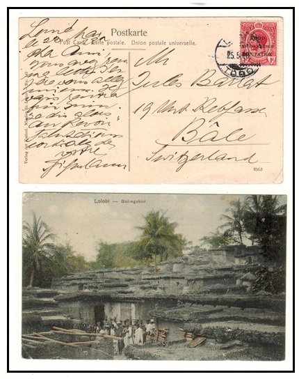 TOGO - 1920 1d rate postcard use to Switzerland used at LOME/TOGO.