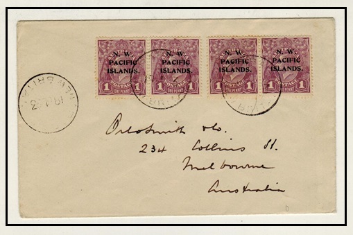 NEW GUINEA - 1923 1d (x4) rate cover to Australia used at RABAUL/NEW BRITAIN.