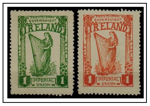 IRELAND - 1912 1d green and 1d pale red 