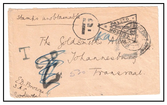TRANSVAAL - 1901 stampless 