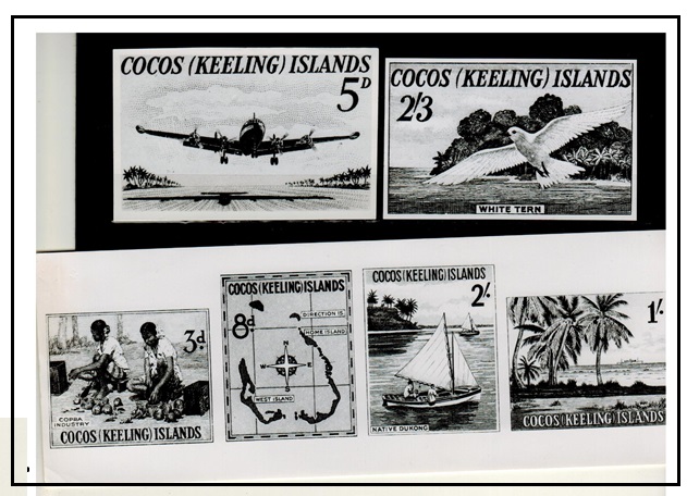COCOS ISLANDS - 1965 pictorial definitive oversized promotional proof photographs.