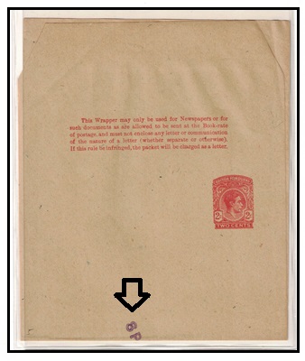 BRITISH HONDURAS - 1938 2c red postal stationery wrapper handstamped SPECIMEN in violet.  H&G 5.