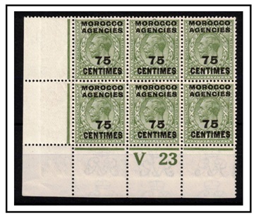 MOROCCO AGENCIES - 1917 75c on 9d olive green 