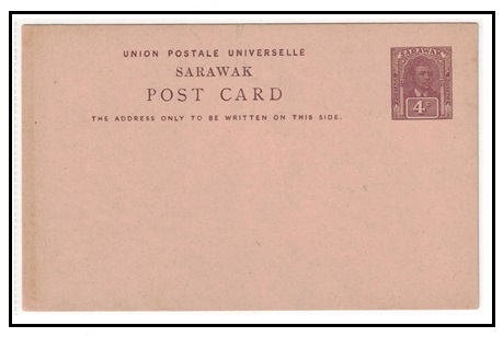 SARAWAK - 1921 4c dull lilac PSC unused.  H&G 10.