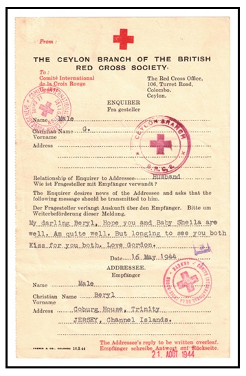 CEYLON - 1944 use of 