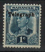 SARAWAK - 1932 1c indigo mint TELEGRAPH stamp.
