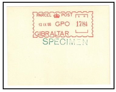 GIBRALTAR - 1956 17/- + 8 1/2d 