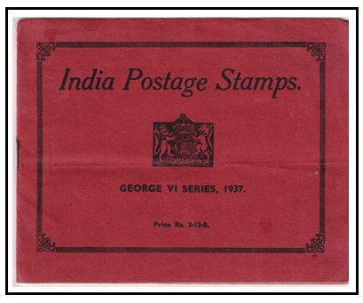 INDIA - 1937 Rs3-12-0 black on red official presentation folder.