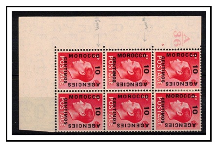 MOROCCO AGENCIES - 1936 10c on 1d scarlet 