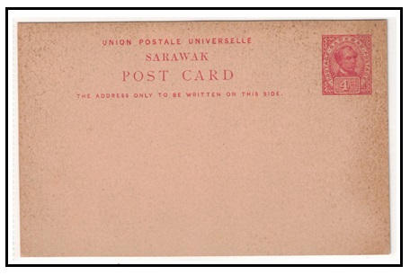 SARAWAK - 1900 4c carmine on buff PSC unused. H&G 4.
