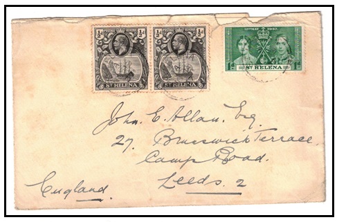 ST.HELENA - 1937 1/2d (x2) 